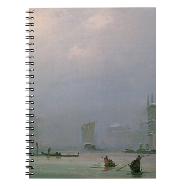 Grand Canal with Snow and Ice, 1849 Spiral Notebook (Front)