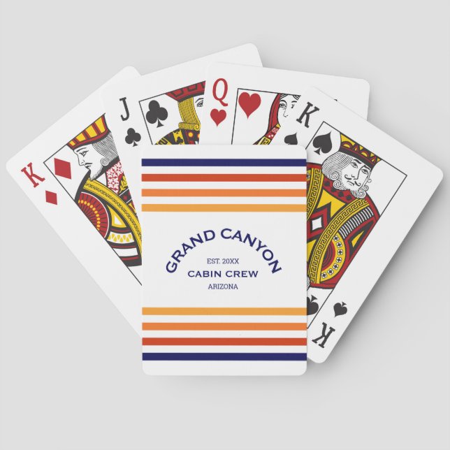 Grand Canyon Cabin Club Custom Crest Park Stripe Playing Cards (Back)