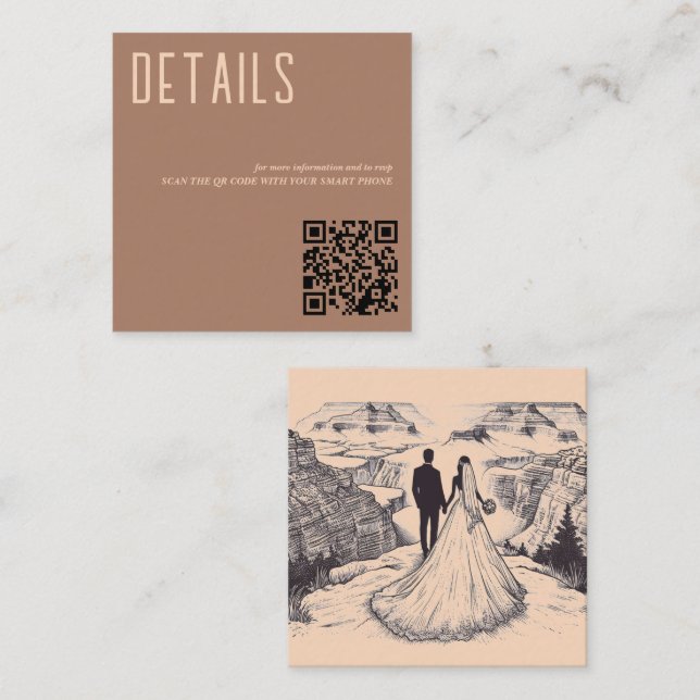 Grand Canyon Couple QR Code Enclosure Card (Front/Back)