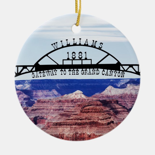 Grand Canyon Gateway Ceramic Tree Decoration (Front)