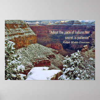 Grand Canyon in Winter with Emerson Quote Poster