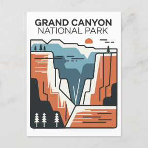 Grand Canyon National Park Abstract Illustration Holiday Postcard