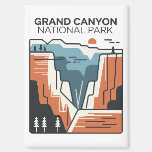 Grand Canyon National Park Abstract Illustration Magnet