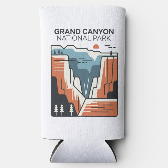 Grand Canyon National Park Abstract Illustration Seltzer Can Cooler (Front)
