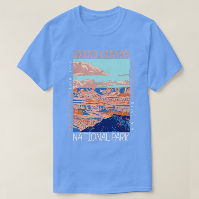 Grand Canyon National Park Arizona Distressed Vint T-Shirt (Design Front)