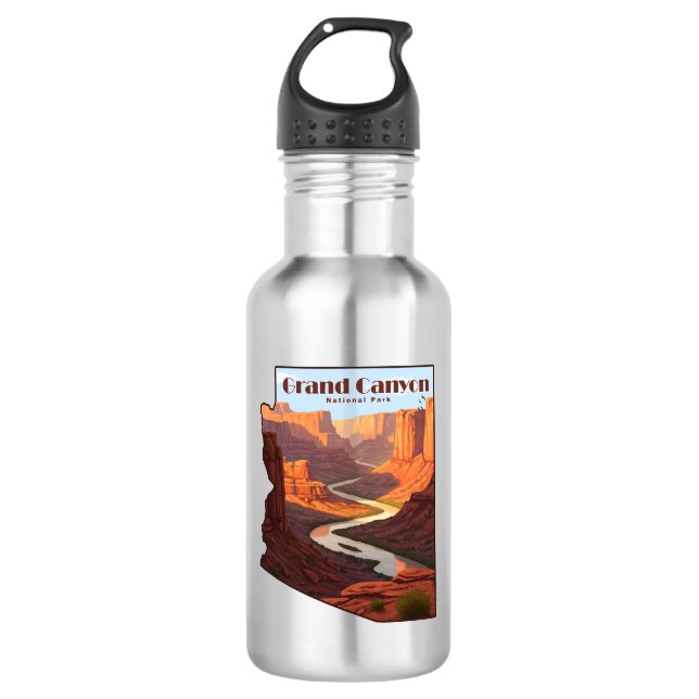 Grand Canyon National Park Arizona Map 532 Ml Water Bottle (Front)