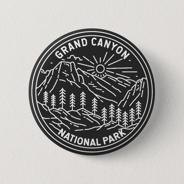 Grand Canyon National Park Arizona Monoline   6 Cm Round Badge (Front)