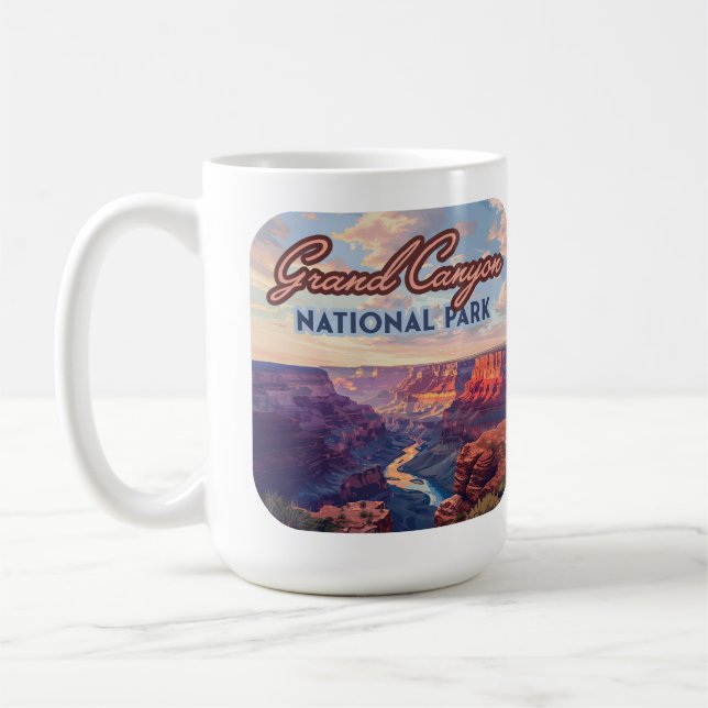 Grand Canyon National Park Arizona Retro Coffee Mug (Left)