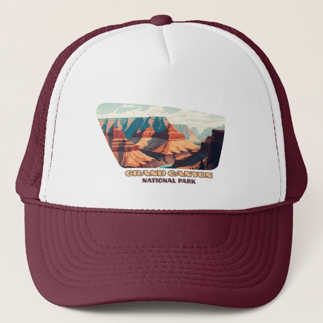 Grand Canyon National Park Arizona Retro Trucker Hat (Front)