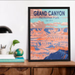 Grand Canyon National Park Arizona Vintage  Poster<br><div class="desc">Grand Canyon vector artwork design. The park is home to much of the immense Grand Canyon,  with its layered bands of red rock revealing millions of years of geological history.</div>