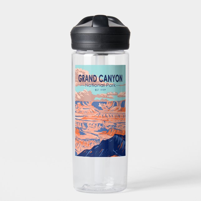  Grand Canyon National Park Arizona Vintage Water Bottle (Front)