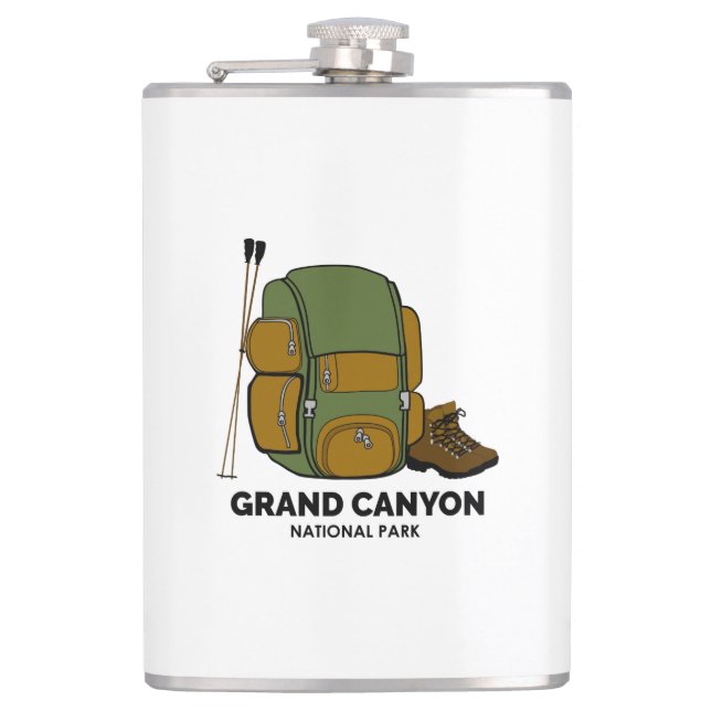Grand Canyon National Park Backpack Hip Flask (Front)