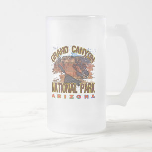 Grand Canyon National Park Frosted Glass Beer Mug