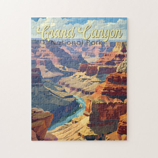 Grand Canyon National Park Illustration Travel Art Jigsaw Puzzle (Vertical)