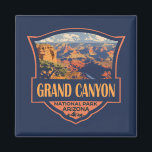 Grand Canyon National Park Illustration Travel Art Magnet<br><div class="desc">Grand Canyon vector artwork design. The park is home to much of the immense Grand Canyon,  with its layered bands of red rock revealing millions of years of geological history.</div>