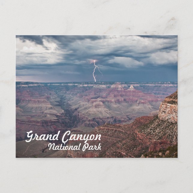 Grand Canyon National Park Lightning Strike Postcard (Front)