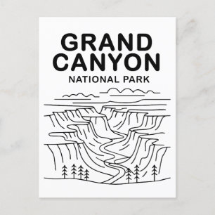 Grand Canyon National Park Line Art  Postcard