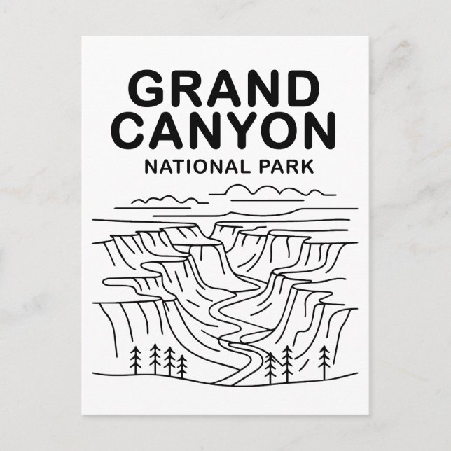 Grand Canyon National Park Line Art  Postcard (Front)