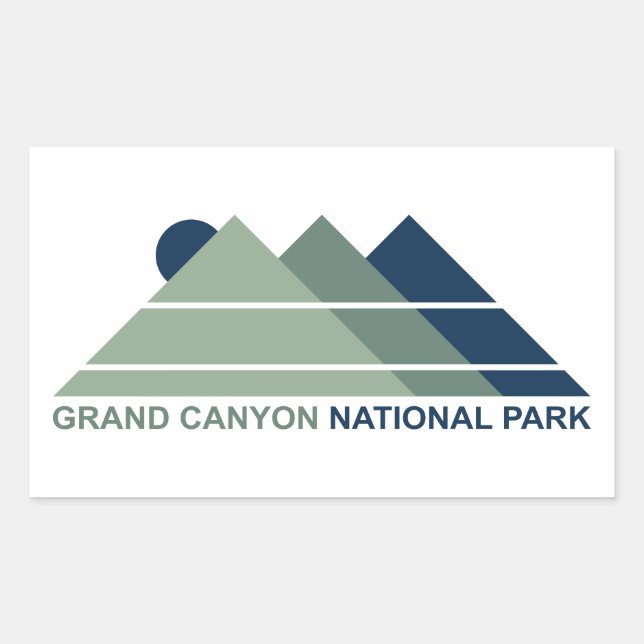 Grand Canyon National Park Mountain Sun Rectangular Sticker (Front)