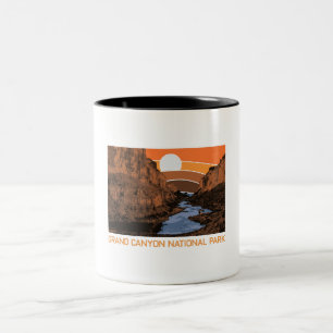 Grand Canyon National Park Retro Colorado River 80 Two-Tone Coffee Mug