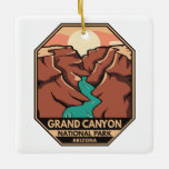 Grand Canyon National Park Retro Emblem Ceramic Ornament<br><div class="desc">Grand Canyon vector artwork design. The park is home to much of the immense Grand Canyon,  with its layered bands of red rock revealing millions of years of geological history.</div>