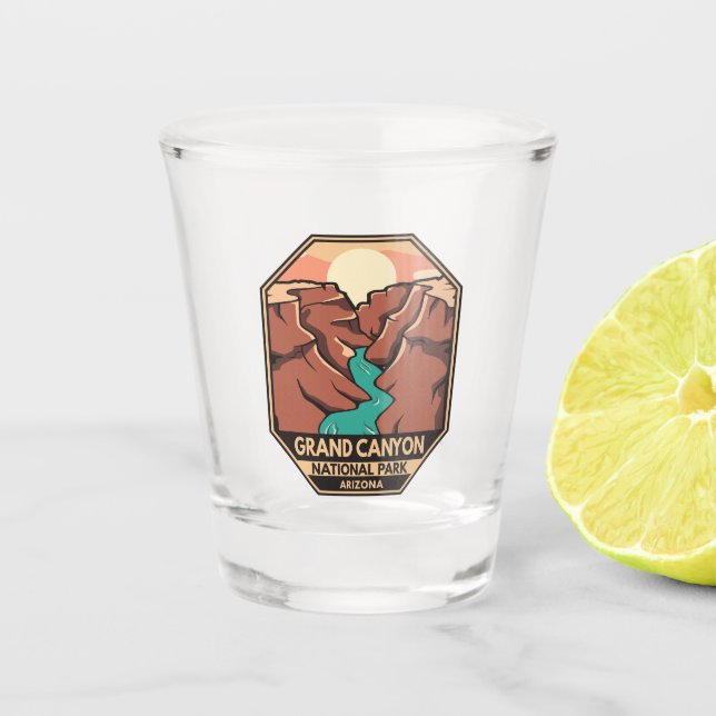 Grand Canyon National Park Retro Emblem Shot Glass (Front)