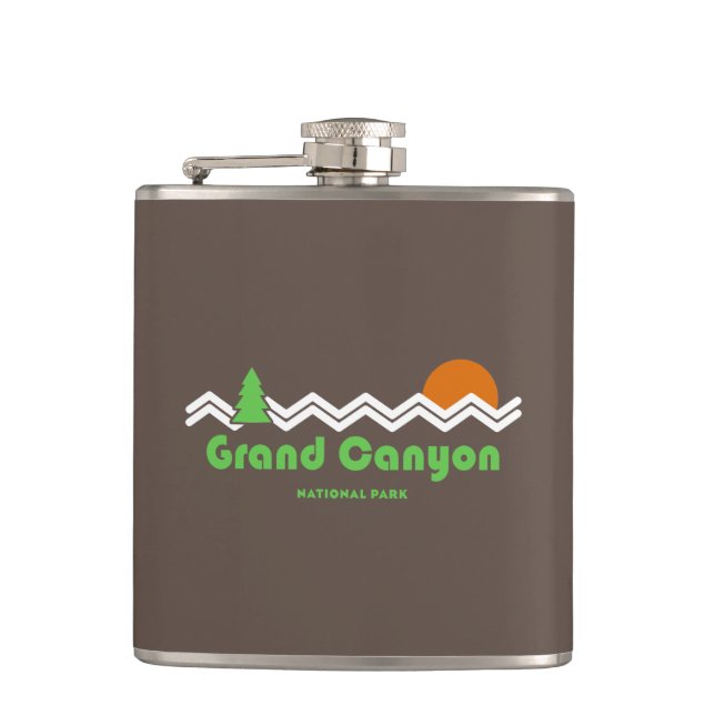 Grand Canyon National Park Retro Hip Flask (Front)