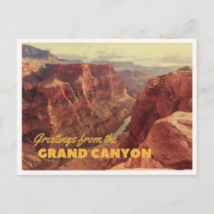Grand Canyon National Park Retro Vintage Travel Postcard