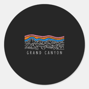 Grand canyon national park souvenir retro camping classic round sticker