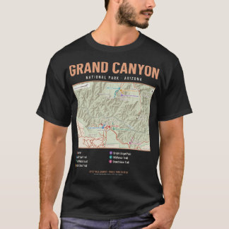 Grand Canyon National Park Trail Map T-Shirt