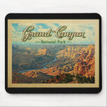 Grand Canyon National Park Vintage Travel Mouse Pad<br><div class="desc">Vintage travel style Grand Canyon National Park image featuring the vast canyons with the Colorado River snaking through and a puffy blue cloud sky.</div>