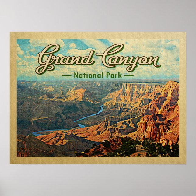 Grand Canyon National Park Vintage Travel Poster (Front)
