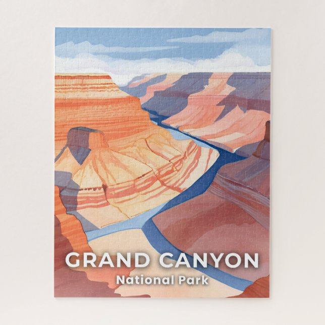 Grand Canyon National Park Watercolor Travel Jigsaw Puzzle (Vertical)