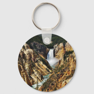 Grand Canyon Of The Yellowstone Park Looking Towar Key Ring