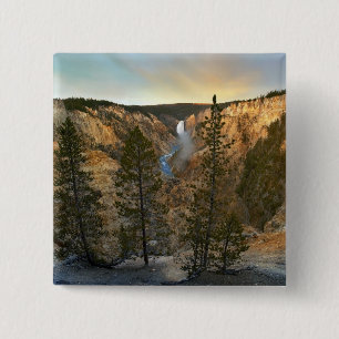 Grand Canyon of Yellowstone, Yellowstone 15 Cm Square Badge