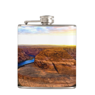 Grand Canyon Red Rocks and Blue Water Beautiful Hip Flask
