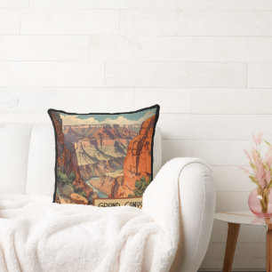 Grand Canyon Retro Travel Design Cushion