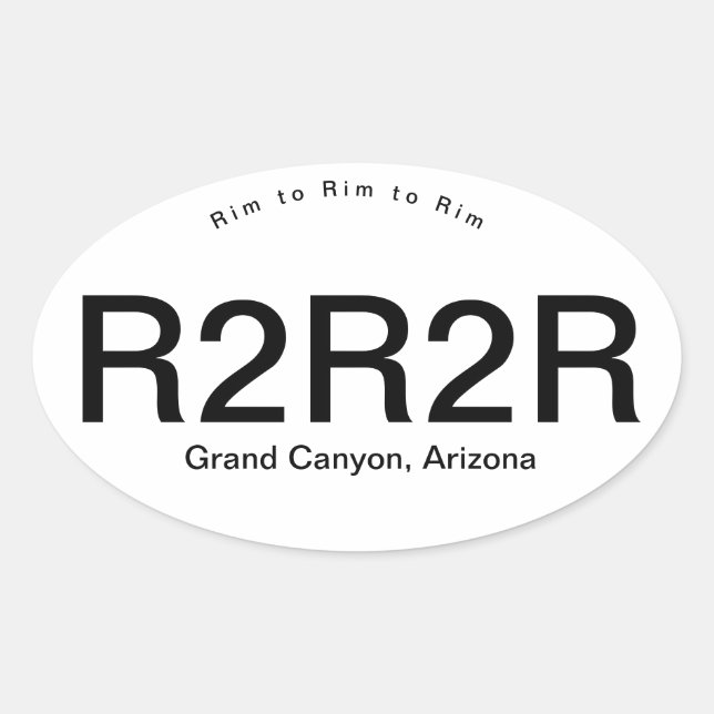 Grand Canyon Rim to Rim to Rim Oval Sticker (Front)