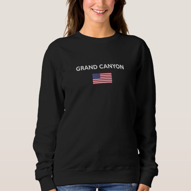 Grand Canyon USA American Flag Dark Colour Sweatshirt (Front)