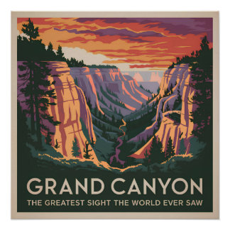 Grand Canyon USA vintage Poster