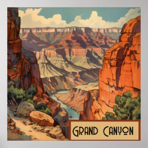 Grand Canyon Vintage Southwest Landscape Poster