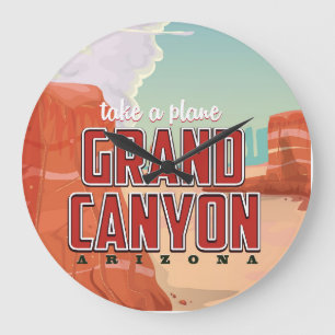 Grand Canyon vintage travel poster Large Clock