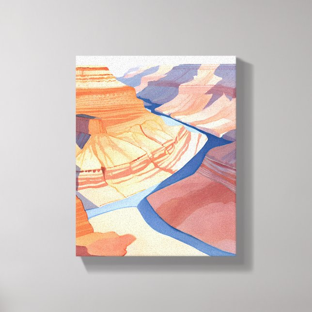 Grand Canyon | Watercolor Landscape Painting Canvas Print (Front)