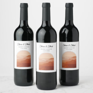 Grand Canyon Wedding Favour Personalised Wine Label