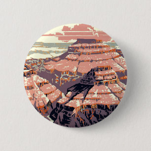 Grand Canyon Western Graphic Art American 6 Cm Round Badge