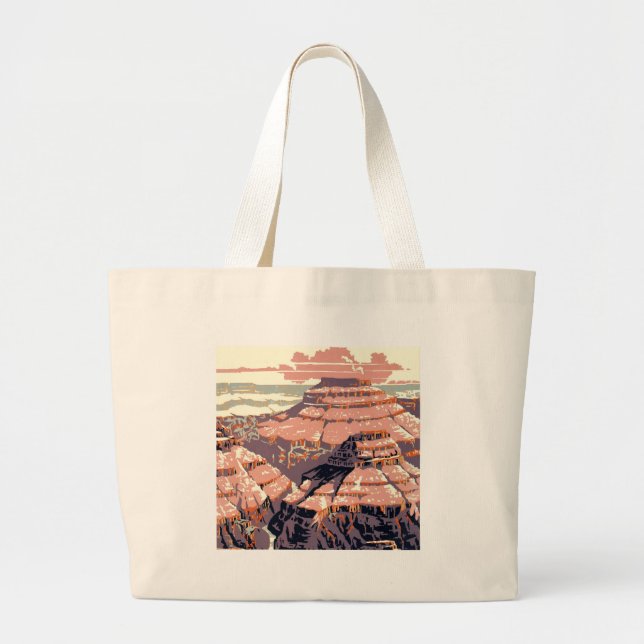 Grand Canyon Western Graphic Art American Large Tote Bag (Front)