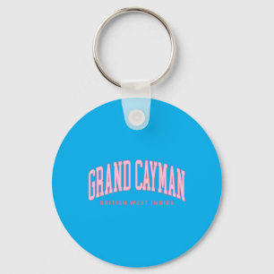 Grand Cayman Islands Summer Retro Preppy Throwback Key Ring