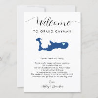 Grand Cayman Map Wedding Welcome Letter Itinerary
