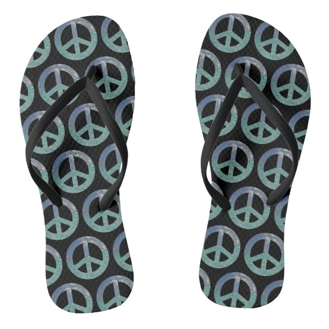 Grand Cayman Peace Sign Flip Flops (Footbed)