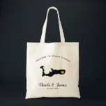 Grand Cayman Wedding Welcome Bag, Black & Gold Tote Bag<br><div class="desc">Wedding weekend welcome gift bag for out of town guests to your wedding,  featuring image of the Grand Cayman island,  with gold heart.  Fill the tote with your favourite goodies.</div>